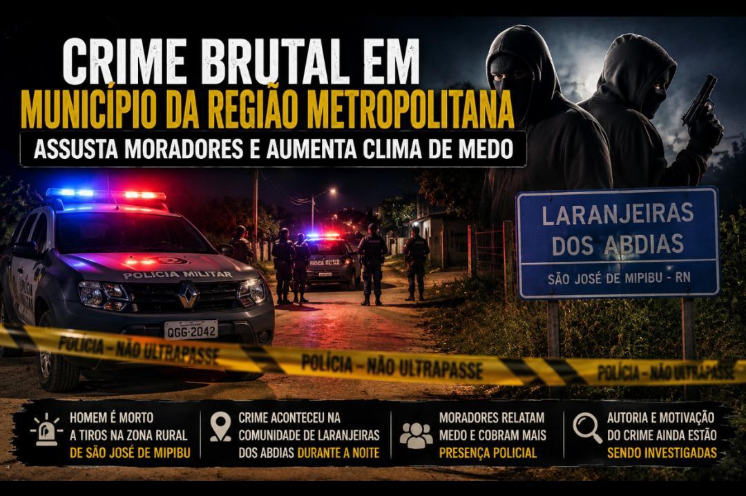 Crime brutal em município da Região Metropolitana assusta moradores e aumenta clima de medo