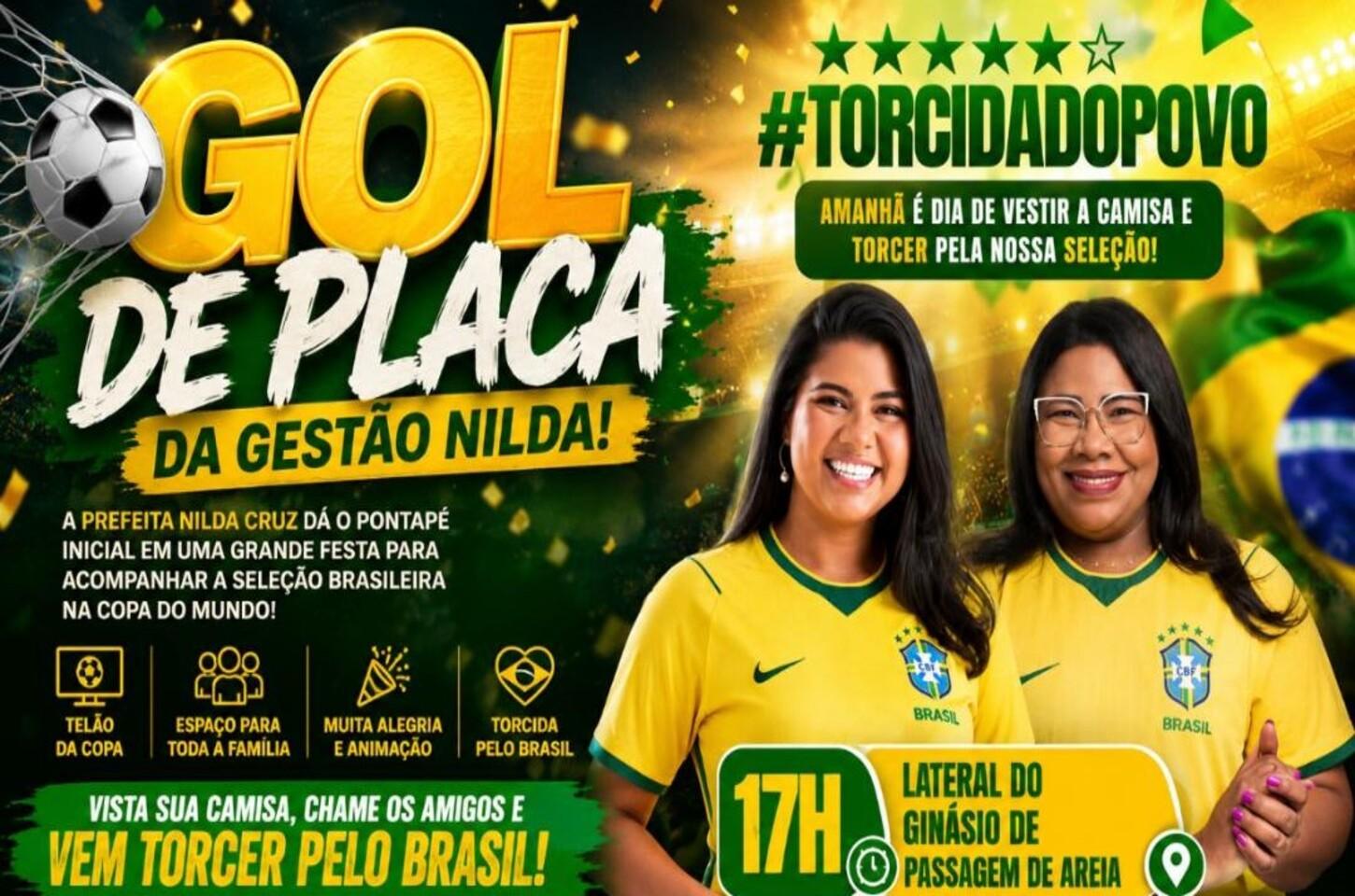 Gol de Placa da Gestão Nilda: Telão da Copa Leva Lazer e Integração para Passagem de Areia