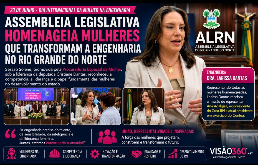 Mulheres que constroem o futuro: ALRN homenageia a força feminina na engenharia potiguar