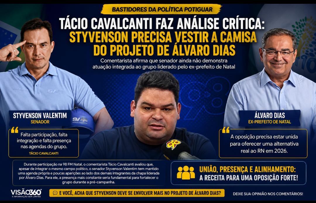 Styvenson precisa decidir: é protagonista ou coadjuvante no projeto da oposição?