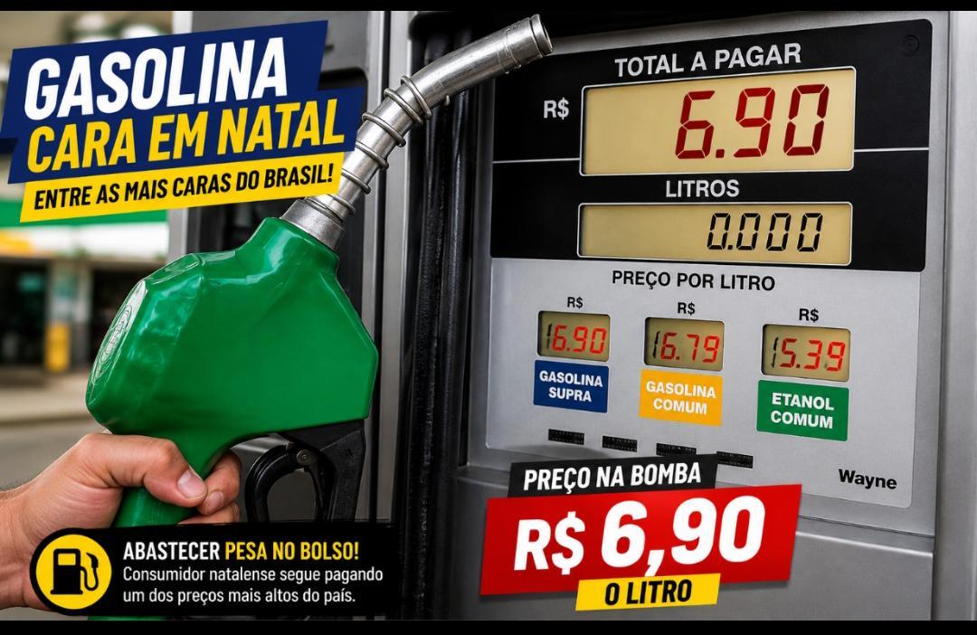 Sem alívio no bolso: Natal segue com gasolina entre as mais caras do Brasil, chegando a R$ 6,90 o litro