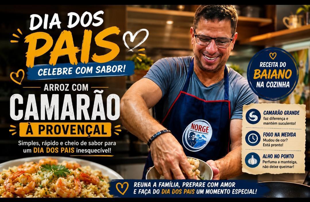 Baiano na Cozinha traz Arroz com Camarão à Provençal como destaque para o fim de semana