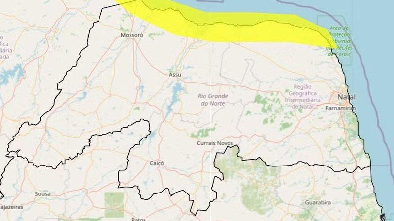 Inmet alerta para ventos fortes em 19 municípios do Rio Grande do Norte