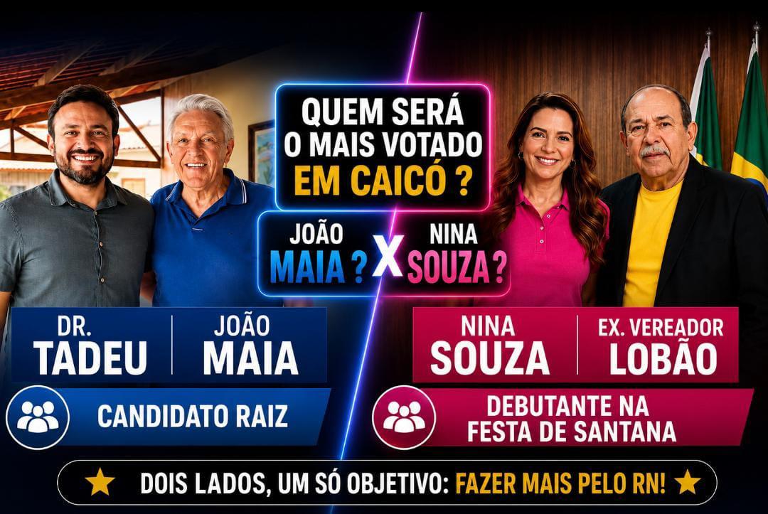 João Maia e Nina Souza travam disputa por espaço no eleitorado de Caicó