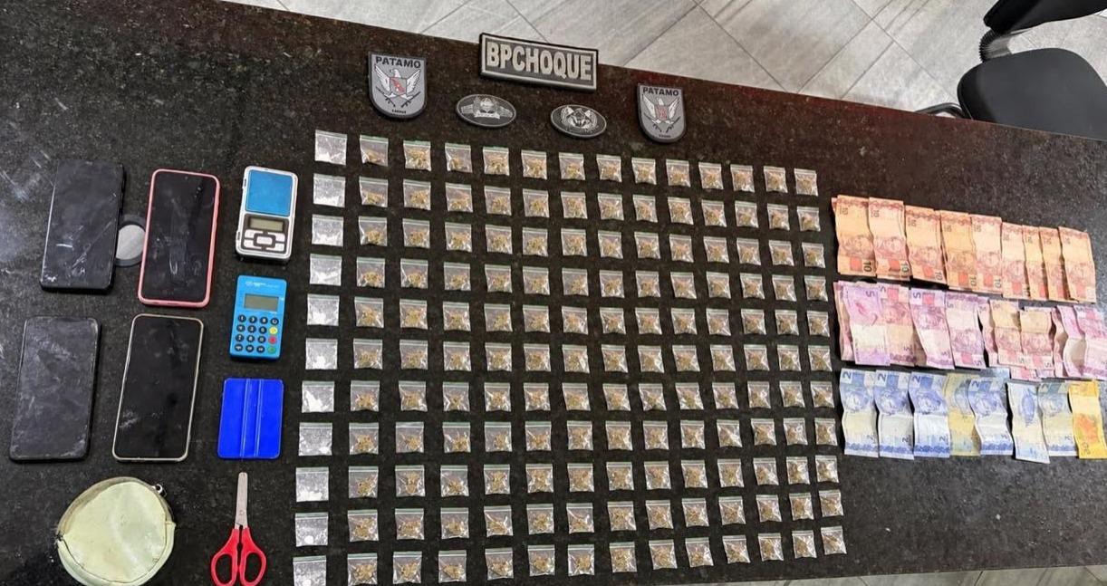 Casal é preso pelo BPChoque com drogas e bicicleta avaliada em R$ 40 mil em Natal
