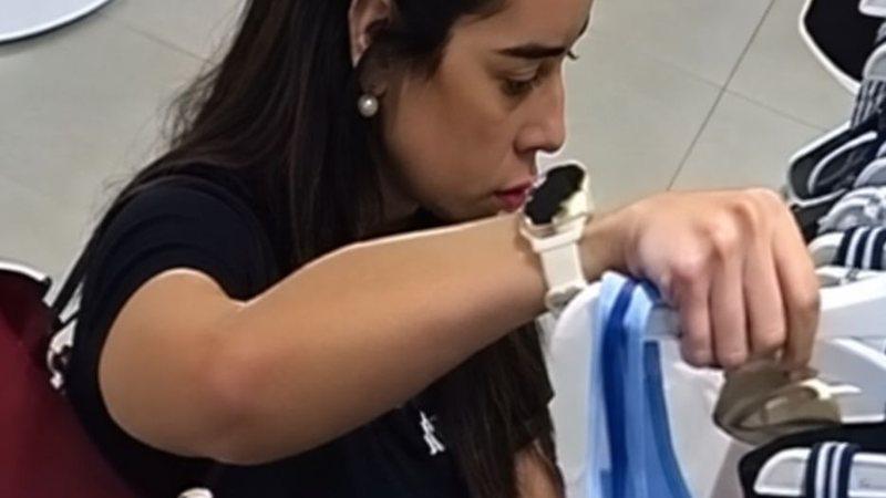 Estudante de medicina do RN é flagrada por câmeras deixando loja de luxo em Natal com roupas sem pagar