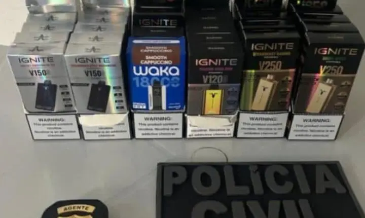 Operação Névoa apreende 3,5 mil cigarros eletrônicos avaliados em R$ 500 mil em Natal